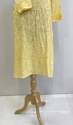 将图像加载到图库查看器中, Women's Lakhnavi Handcrafted Viscose Georgette Chikankari Kurti - HONC0161789