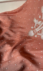 Load image into Gallery viewer, Chidiya Women's Lakhnavi Handcrafted Mul Chanderi Unstitched Kurta And Dupatta Set- HONC0330293