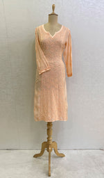 将图像加载到图库查看器中, 勒克瑙手工制作的平纹细布 Chikankari Kurti - HONC0115878