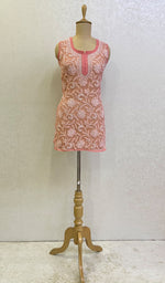 Load image into Gallery viewer, Women's Lucknowi Handcrafted Faux-Georgette Chikankari Top- HONC0140463
