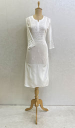 Load image into Gallery viewer, Women's Lucknowi Handcrafte Modal Cotton Chikankari Kurti - HONC0124507