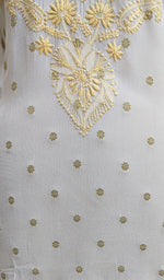 将图像加载到图库查看器中, Women's Lucknowi Handcrafted Pure Chiffon Chikankari Kurti - NC0901