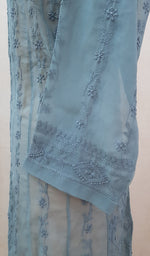 Load image into Gallery viewer, Women's Lakhnavi Handcrafted Faux-Georgette Chikankari  Anarkali Dress - HONC040036