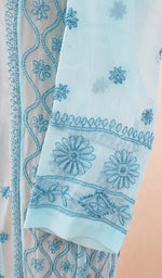 Load image into Gallery viewer, Bareeka Women's Lakhnavi Handcrafted Faux-Georgette Chikankari Anarkali Dress - HONC041796