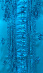 将图像加载到图库查看器中, Women's Lucknowi Handcrafted Turquoise Cotton Chikankari Kurti - NC068840