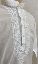 Load image into Gallery viewer, Men's Lucknowi Handcrafted Cotton Chikankari Kurta - NC069907