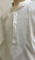 Load image into Gallery viewer, Men's Lucknowi Handcrafted Cotton Chikankari Kurta - NC069924