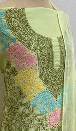 Load image into Gallery viewer, Women's Lucknowi Handcrafted Cotton Chikankari Suit Material- NC074649