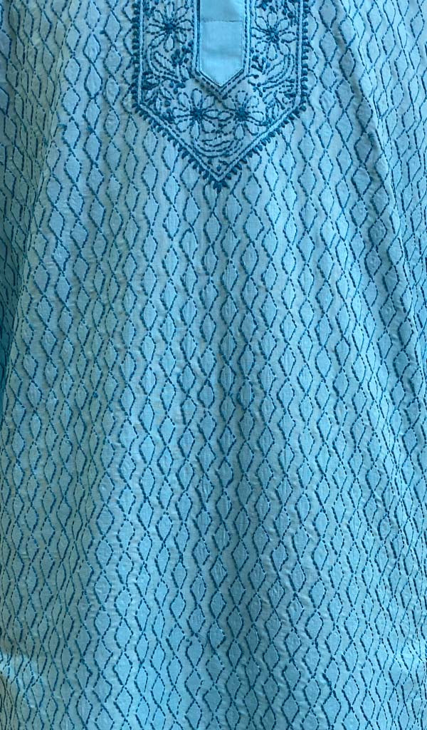 Men's Lucknowi Handcrafted Cotton Chikankari Kurta - HONC011493