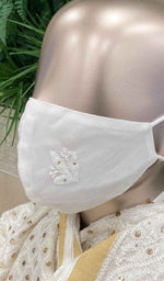 Load image into Gallery viewer, Lucknowi Handcrafted Chikankari Mask - NC0M303