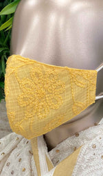 Load image into Gallery viewer, Lucknowi Handcrafted Chikankari Mask - NC0M401