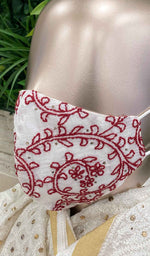 Load image into Gallery viewer, لکھنؤی ہاتھ سے تیار شدہ چکنکاری ماسک - NC0M404