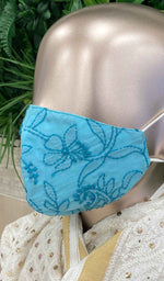 Load image into Gallery viewer, Lucknowi Handcrafted Chikankari Mask - NC0M405