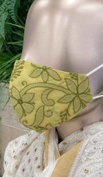 Load image into Gallery viewer, Lucknowi Handcrafted Chikankari Mask - NC0M406