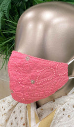 Load image into Gallery viewer, Lucknowi Handcrafted Chikankari Mask - NC0M504