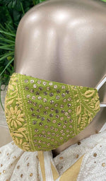 Load image into Gallery viewer, Lucknowi Handcrafted Chikankari Mask - NC0M505