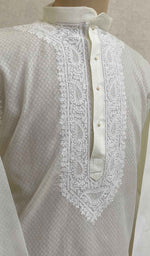Load image into Gallery viewer, Men's Lucknowi Handcrafted Cotton Chikankari Kurta - HONC021585