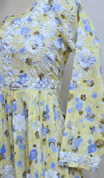 Load image into Gallery viewer, Women's Lakhnavi Handcrafted Printed Cotton Chikankari Dress - HONC034195