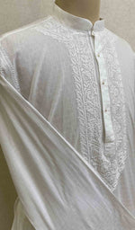 Load image into Gallery viewer, Men's Lucknowi Handcrafted Cotton Chikankari Kurta - HONC021627