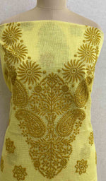 Load image into Gallery viewer, Women's Lakhnavi Handcrafted Kota Cotton Chikankari Unstitched Kurti Fabric - HONC031300
