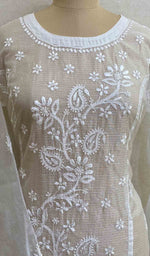 Load image into Gallery viewer, Women's Lucknowi Handcrafted Kota Chanderi Chikankari Top - HONC044115