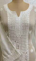将图像加载到图库查看器中, Women's Lakhnavi Handcrafted Kota Doria Chikankari Kurti - HONC057177