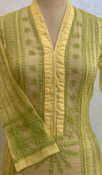 将图像加载到图库查看器中, Gul Women's Lakhnavi Handcrafted Organza Chikankari Anarkali Dress- HONC040020