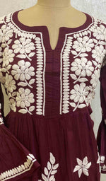 Load image into Gallery viewer, Women's Lucknowi Handcrafted Cotton Chikankari Dress - HONC060141