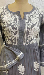 Load image into Gallery viewer, Women's Lucknowi Handcrafted Cotton Chikankari Dress - HONC060175