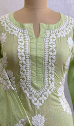 Load image into Gallery viewer, Women's Lakhnavi Handcrafted Printed Cotton Chikankari Kurti - HONC049610