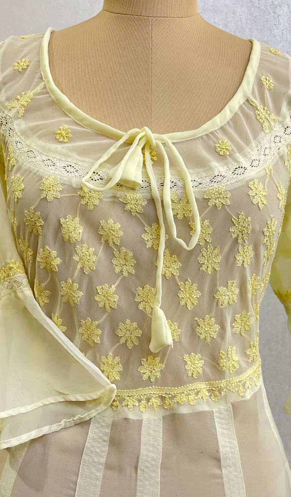 Georgette Chikankari Anarkali Dress