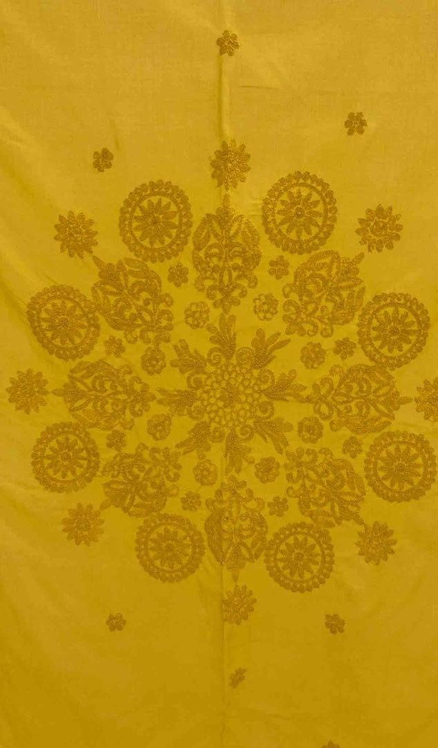 Lakhnavi Handcrafted Cotton Chikankari Table Cover - HONC041203