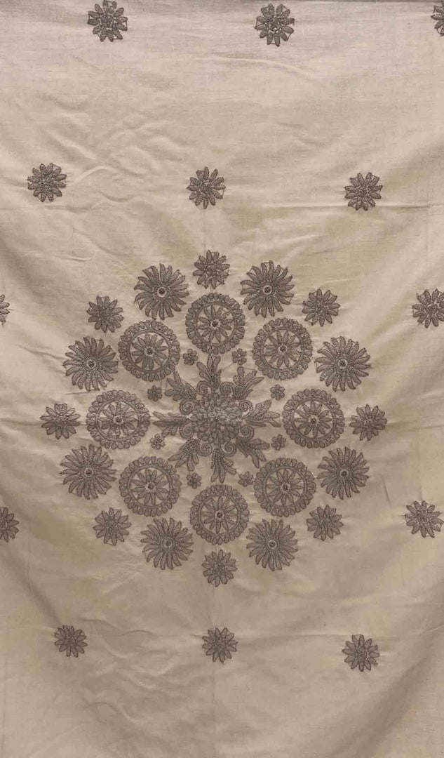 Lakhnavi Handcrafted Cotton Chikankari Table Cover - HONC041267