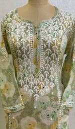 Load image into Gallery viewer, Women's Lucknowi Handcrafted Cotton Chikankari Kurti - HONC092306