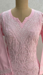 Load image into Gallery viewer, Women's Lucknowi Handcrafted Cotton Chikankari Kurti - HONC098102