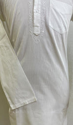 Load image into Gallery viewer, Men's Lucknowi Handcrafted Cotton Chikankari Kurta - HONC078934