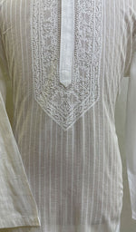 Load image into Gallery viewer, Men's Lucknowi Handcrafted Cotton Chikankari Kurta - HONC096546
