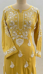 Load image into Gallery viewer, Haniya Women's Lucknowi Handcrafted Modal Cotton Chikankari Kurti - HONC0101566