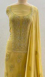Load image into Gallery viewer, Women's Lucknowi Handcrafted Viscose Georgette Chikankari Suit Material - HONC087615