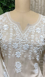 Load image into Gallery viewer, Women's Lucknowi Handcrafted Cotton Chikankari Kurti - HONC0109620