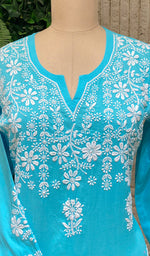 Load image into Gallery viewer, Women's Lucknowi Handcrafted Cotton Chikankari Kurti - HONC0109601