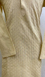 Load image into Gallery viewer, Men's Lucknowi Handcrafted Cotton Chikankari Kurta - HONC0114549