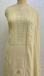 Load image into Gallery viewer, Women's Lucknowi Handcrafted Viscose Georgette Chikankari Suit Material - HONC0102015