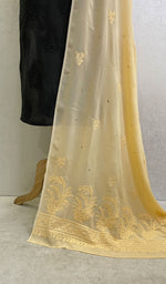 Load image into Gallery viewer, لکھنؤی ہاتھ سے تیار کردہ ویزکوز جارجٹ چکنکاری دوپٹہ - Honc095696