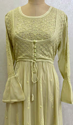Load image into Gallery viewer, Women's Lakhnavi Handcrafted Viscose Georgette Chikankari Bajirao Dress - HONC098672