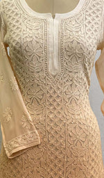 Load image into Gallery viewer, Women's Lucknowi Handcrafted Viscose Georgette Chikankari Top- HONC0109021