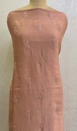 Load image into Gallery viewer, Women's Lakhnavi Handcrafted Chanderi Silk Chikankari Unstitched Kurti Fabric - Honc091931