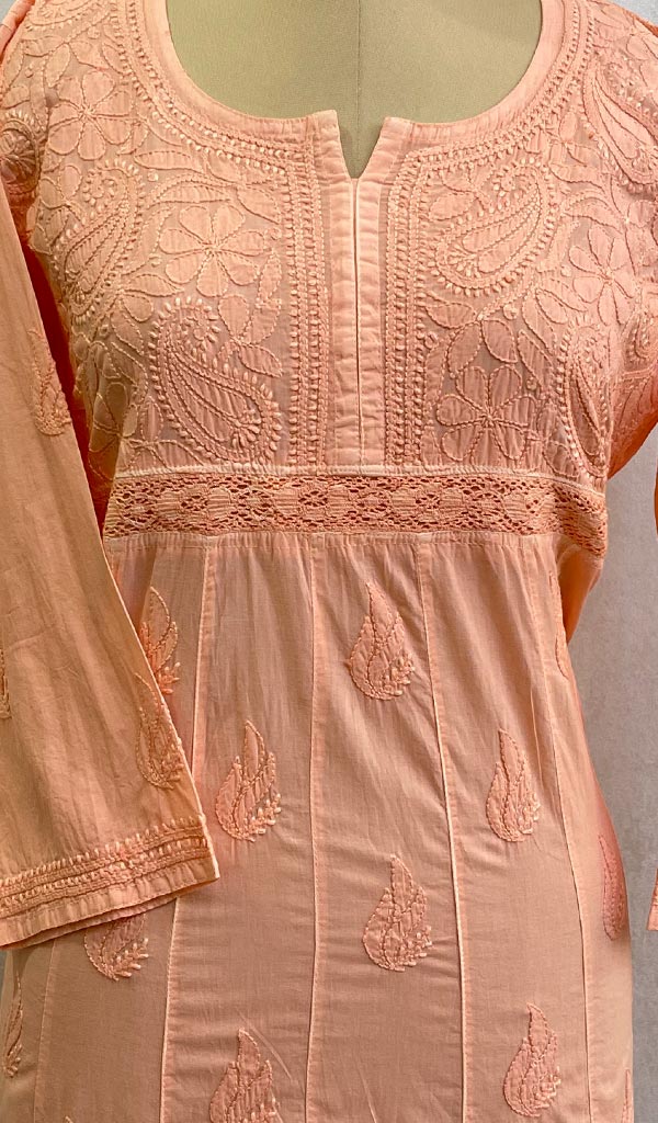 Women's Lakhnavi Handcrafted Cotton Chikankari Top - HONC0111339