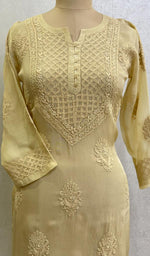 Load image into Gallery viewer, Women's Lakhnavi Handcrafted Organza Chikankari Kurti-HONC0105932