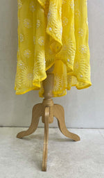 Load image into Gallery viewer, Women's Lakhnavi Handcrafted Faux-Georgette Chikankari  Anarkali Dress - HONC002549
